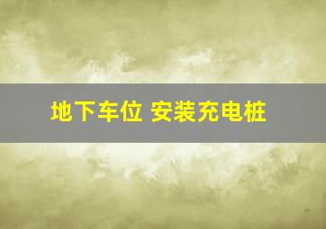 地下车位 安装充电桩